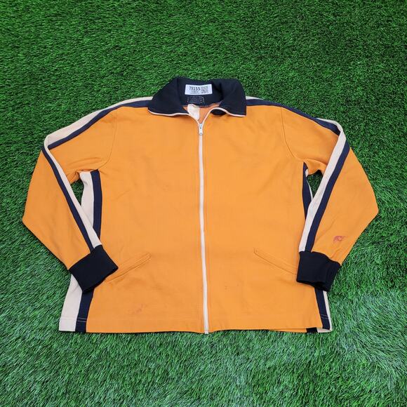 Vintage 80s MOD Track Jacket Womens XL 23x23 Orange - Picture 1 of 15